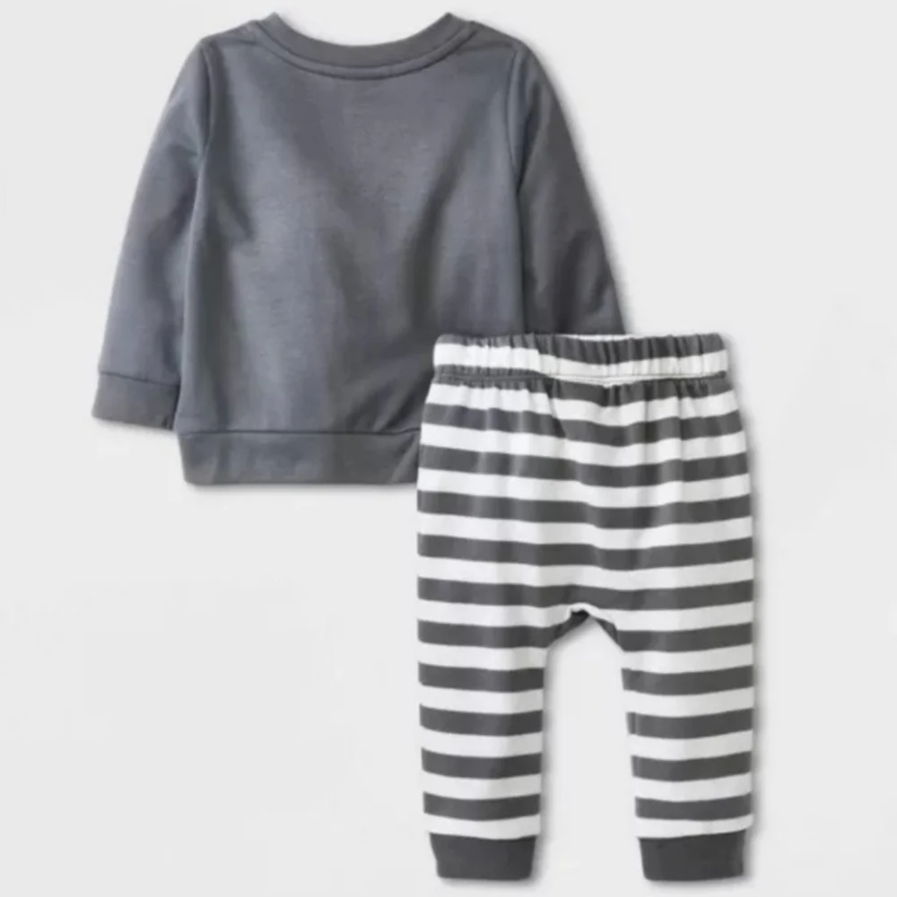 NWT Cat & Jack Baby 0-3M Itsy Bitsy Sweatshirt & Jogger Pants Set Halloween New